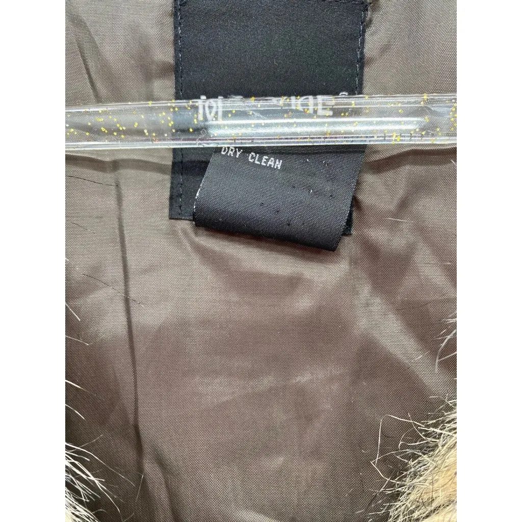 Me Jane sz M tan & brown BOHO long hair faux fur‎ hook & eye closure V-neck vest - Image 4