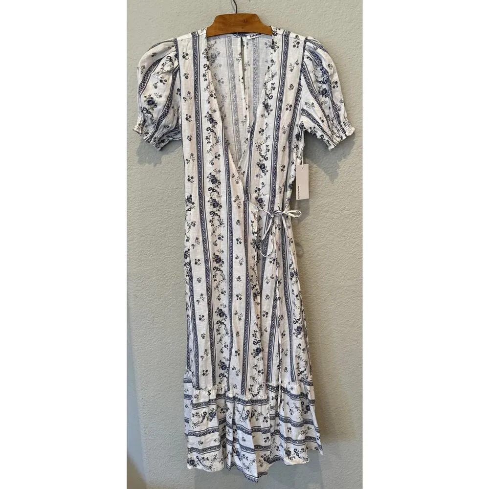 NWT Reformation Veronika Linen Dress Size Small - Image 11