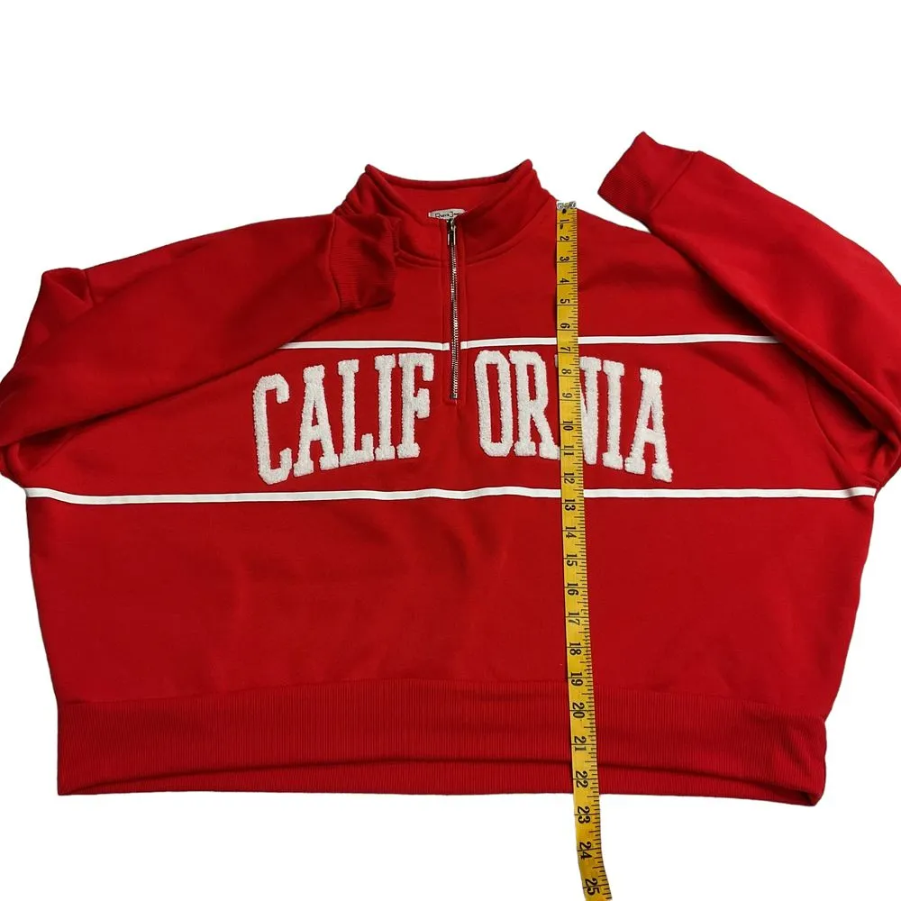 Riley & James Essentials Plus Size 2X‎ Women's Half Zip Sweatshirt Red Oversized - Image 10