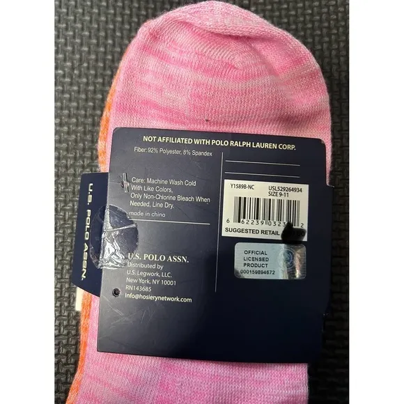 NWT Polo Ralph Lauren Women 9-11 (6-pack) Colorful Low-cut Athletic Socks - Image 3