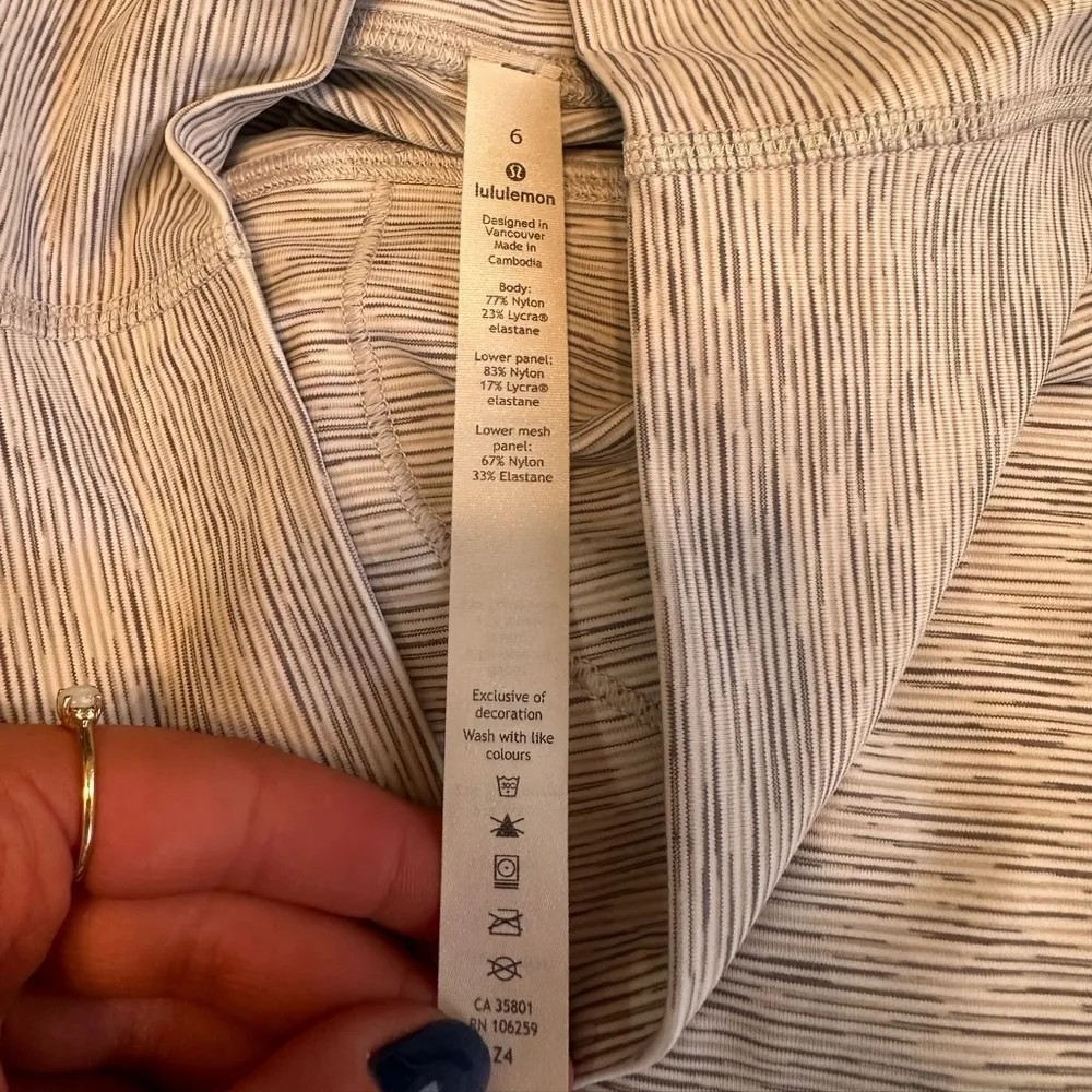 Lululemon Wunder Under Crop II Roll Down Scallop 24" Legging Gray 6 - Image 4