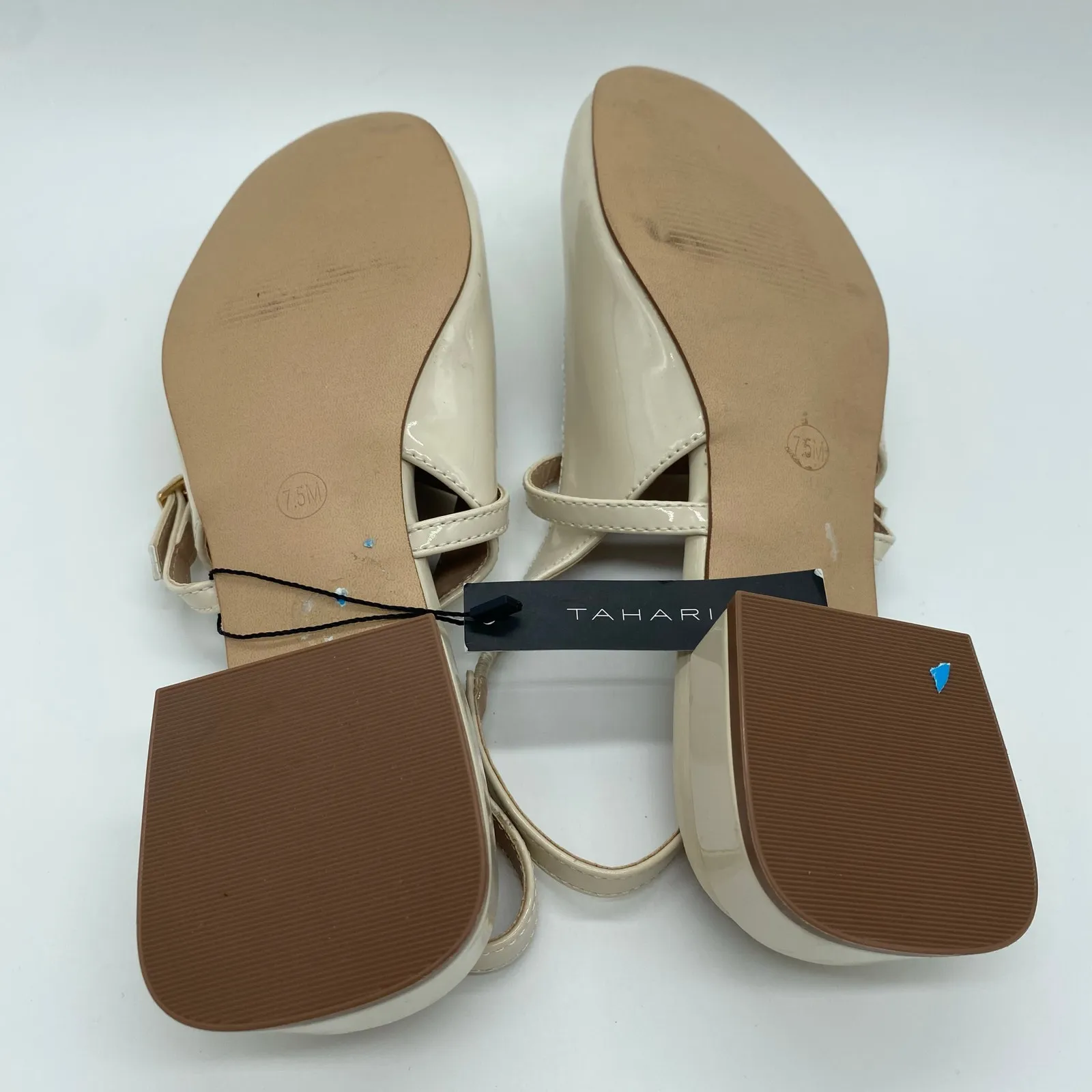 NWT Tahari Cream Patent Leather Mary Jane Kitten Heels Slingback Women size 7.5 - Image 7