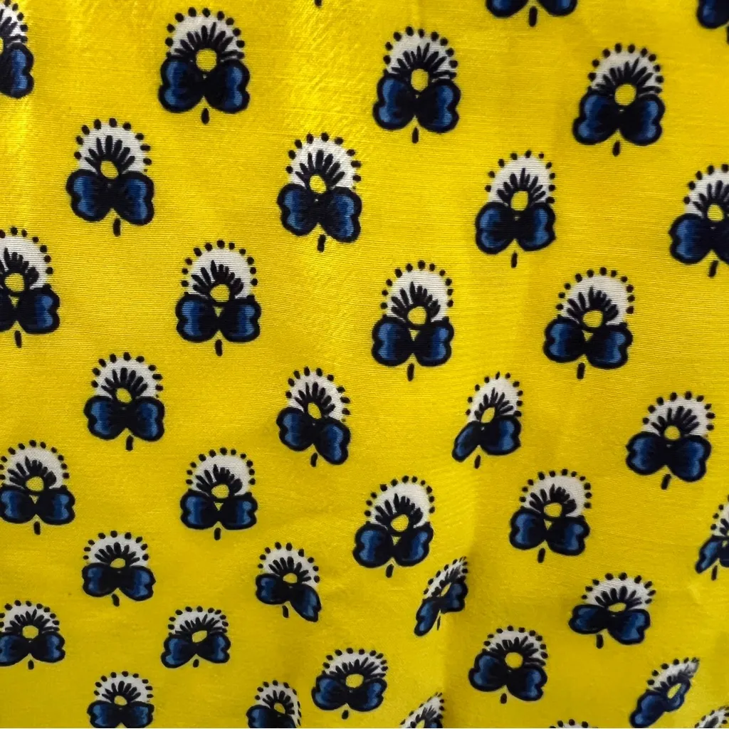 STAUD Milla Printed Crepe de Chine Mini Dress in Yellow Floral – Size 8 - Image 7