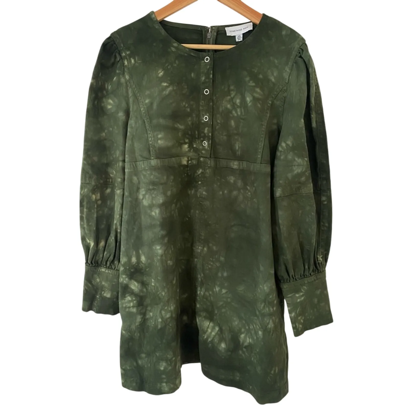 Anthropologie Something Navy Edie Long Sleeve Dress Green Tie Dye Size XXL NWT - Image 4
