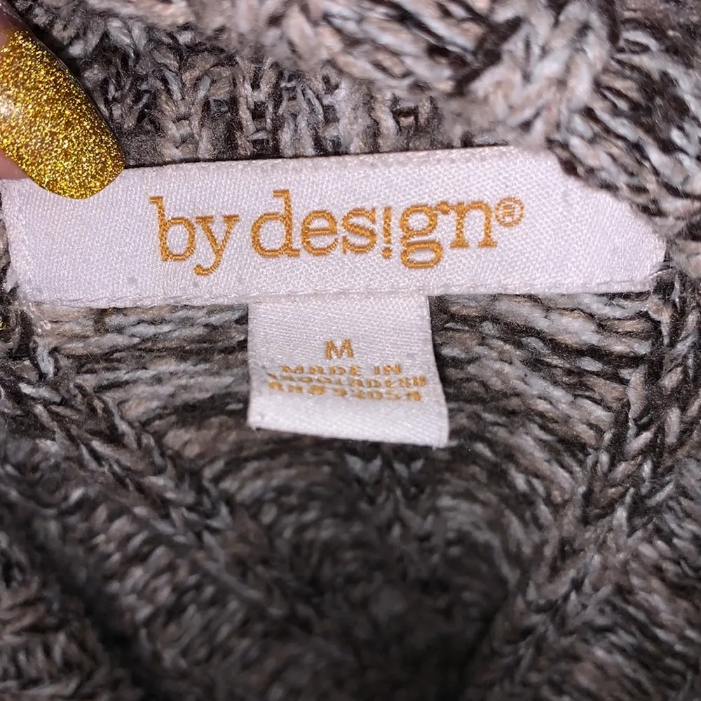 By Design acrylic long sleeve button Down cardigan sweater Tan Size M - Image 7