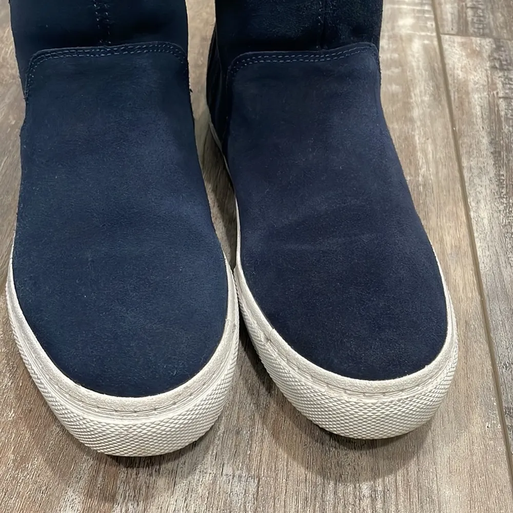 Zara Navy Suede Ankle Boots Size 7 - Image 8