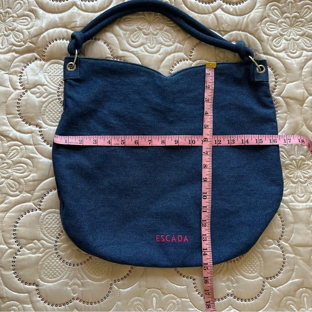 Escada Ibiza Hippie Denim Shoulder Bag Blue - Image 9