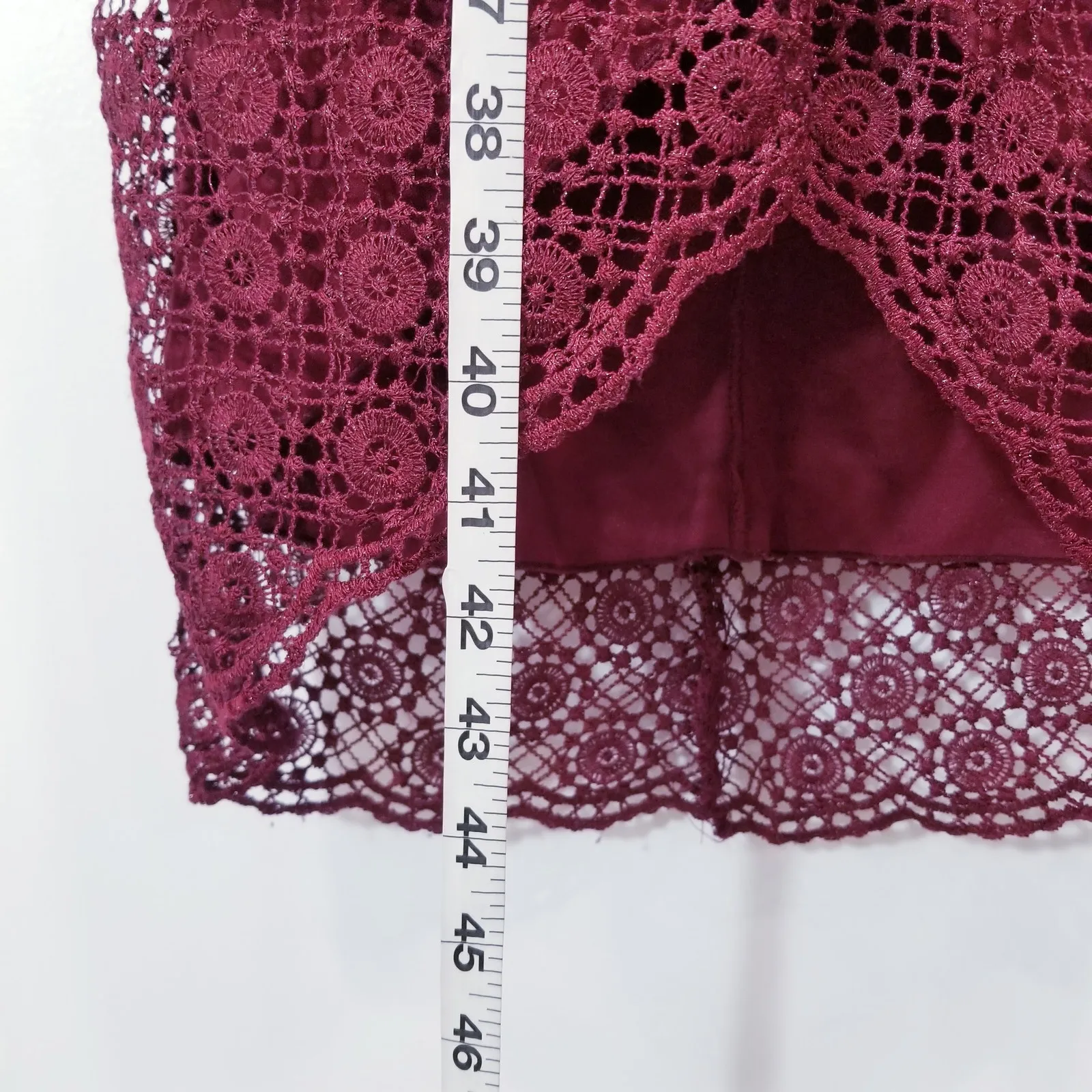 Bisou Bisou Lace Midi Dress Illusion Mock Neck Party Cocktail Work - Image 10