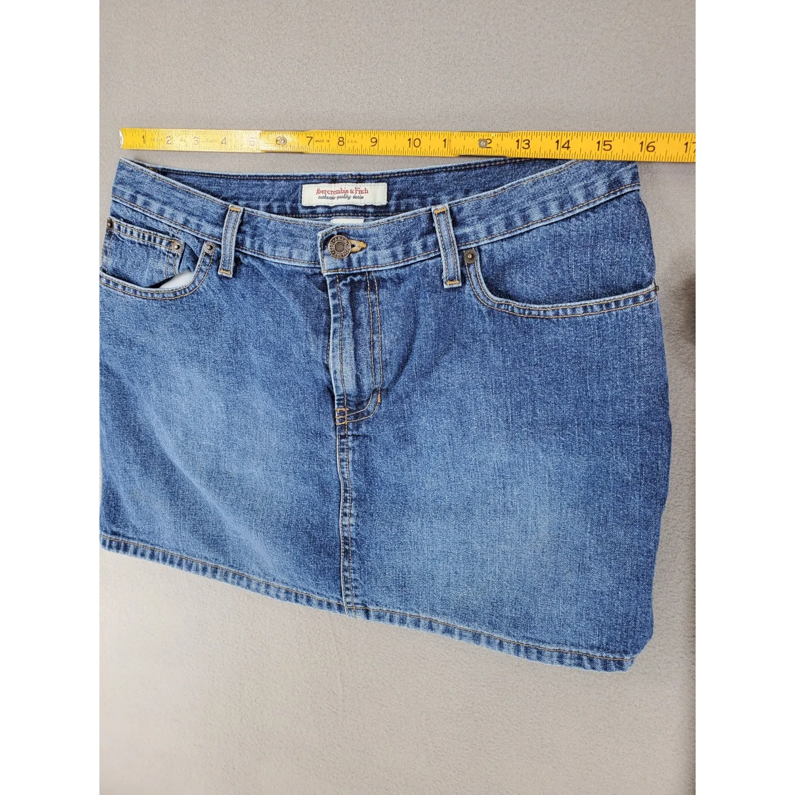 Abercrombie & Fitch Women's Blue Jean Denim Mini Skirt Size 10 100% Cotton USA - Image 4