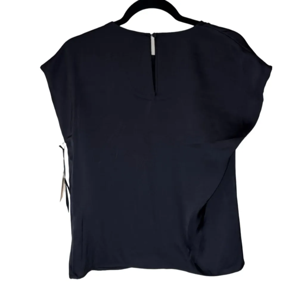 Halogen Cap Sleeve Satin Top - Rich Black Size S - Image 3