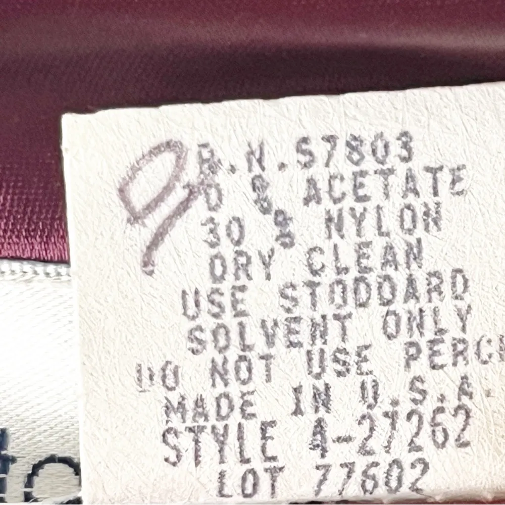 NORTON McNAUGHTON Burgundy Velour Gold Embroidery Accent Button Blazer, Size 8 - Image 4