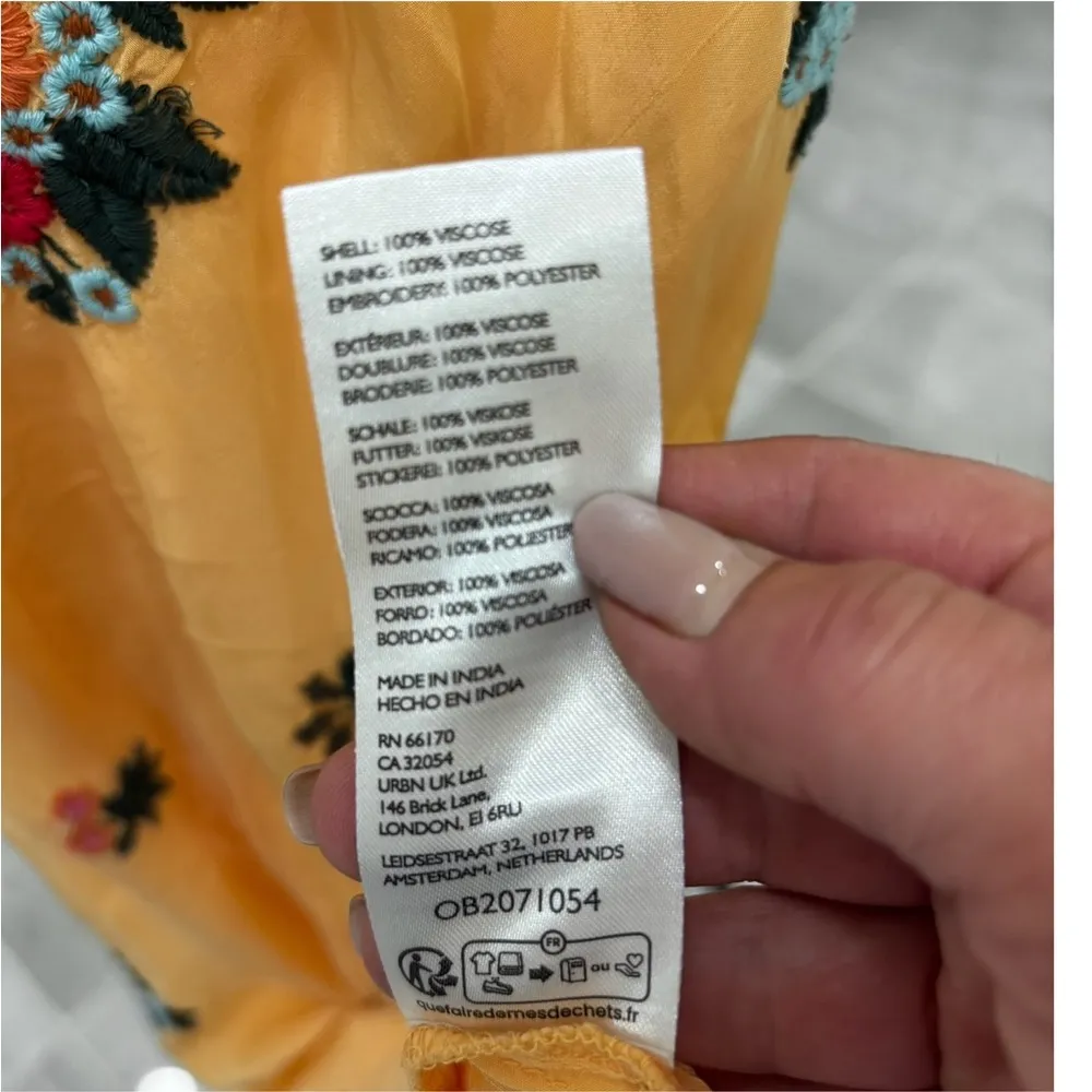 Free People BALI Santa Cruz Ruffle Dress Golden Sands Yellow Maxi Dress Size XS - Image 8