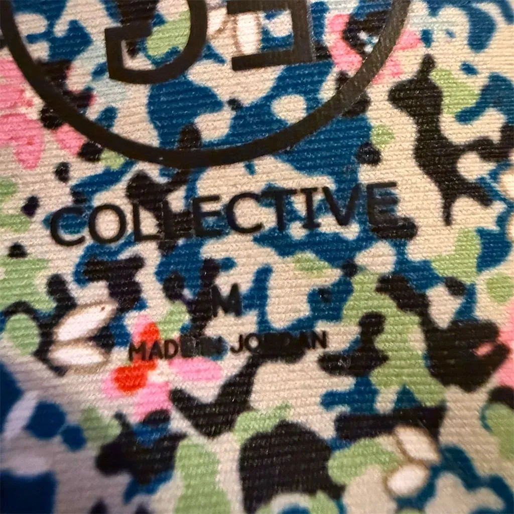 Sage Collective Women's Floral Racerback Sports Bra Medium Multicolor - Image 6