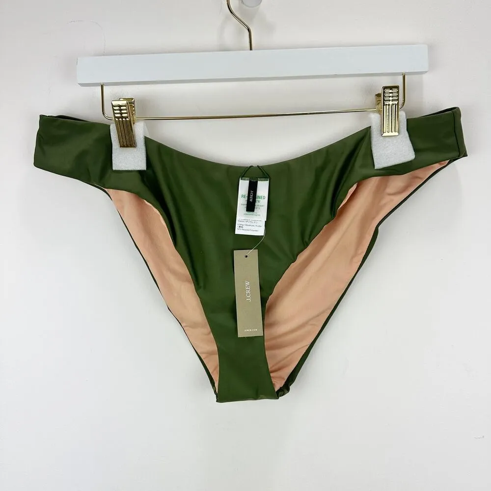 J.Crew Curved Waist Cheeky Bikini Bottom Beach Swim Minimalist Green XL NWT - Image 3