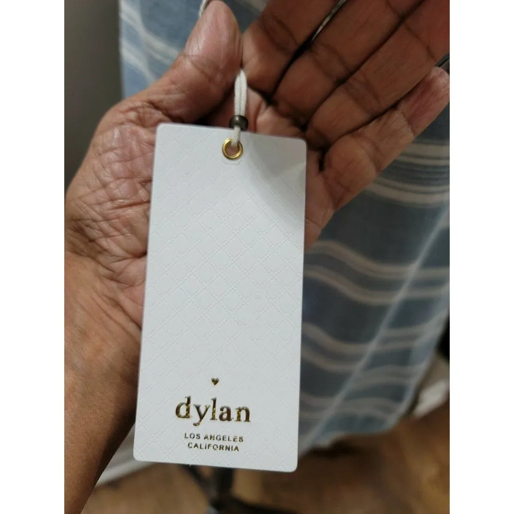 Dylan Women's Blue & White Short Sleeve Scoop Neck Pullover Blouse Size Small - Image 7