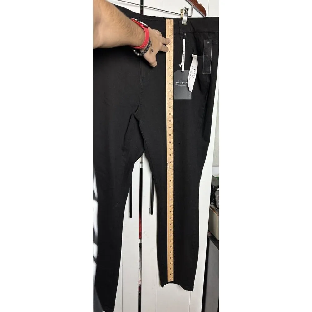 Tahari Women’s Black Jeans Kelly‎ Mid Rise Skinny Stretchy Denim 24W New - Image 4
