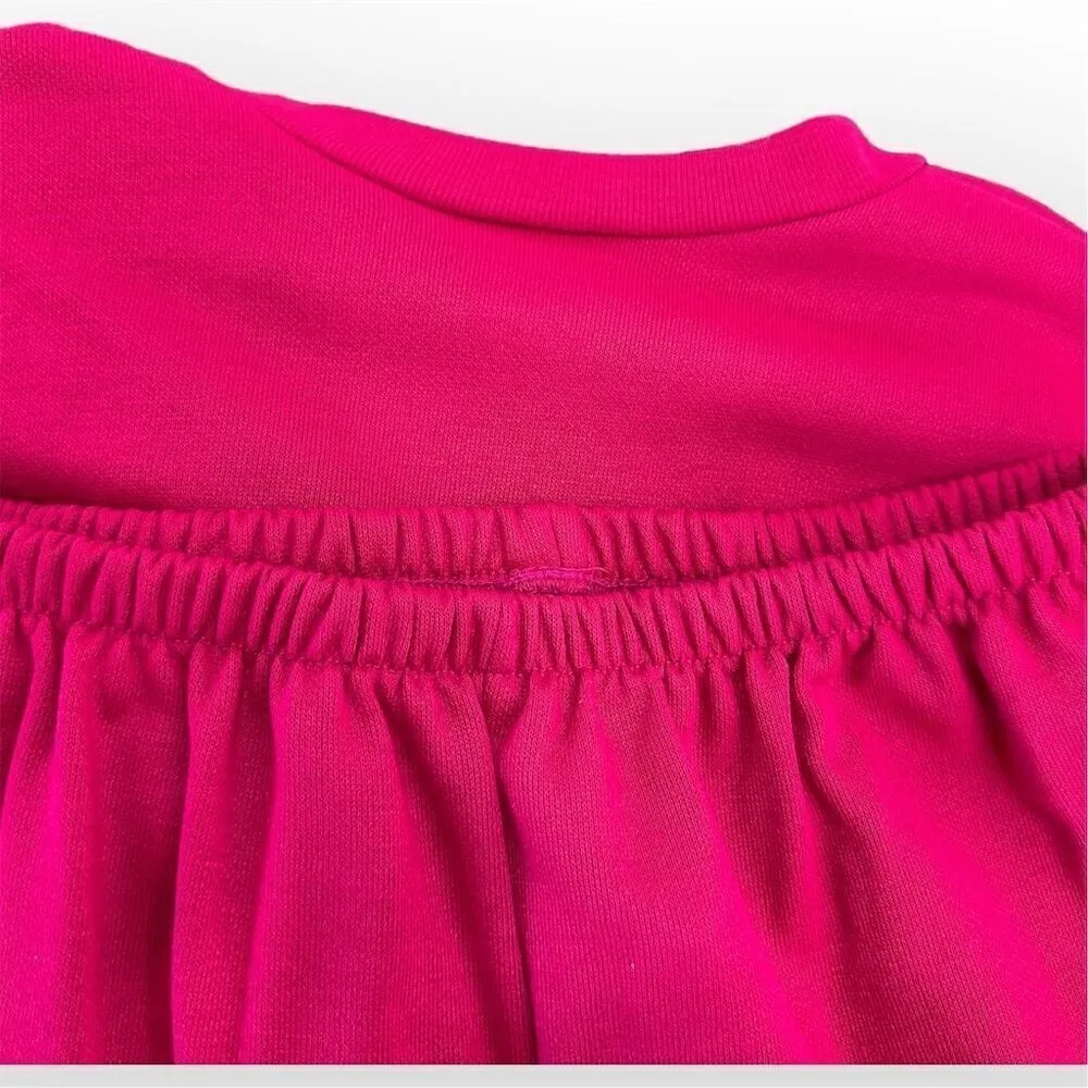 Vintage Floral puffy paint graphic Pullover Sweatshit SET Pink Size M - Image 6