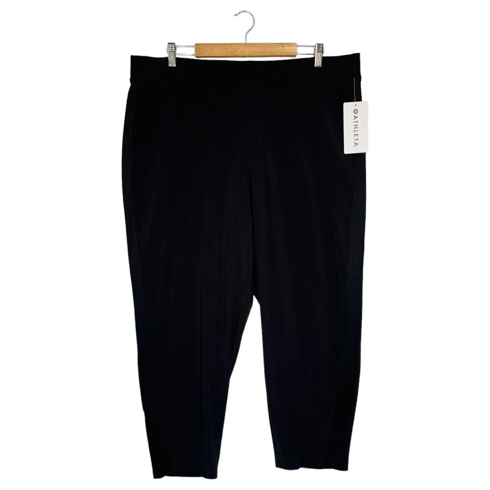 New Athleta Pants Womens 20 Brooklyn Mid Rise Ankle Lightweight Cropped Black - Image 2
