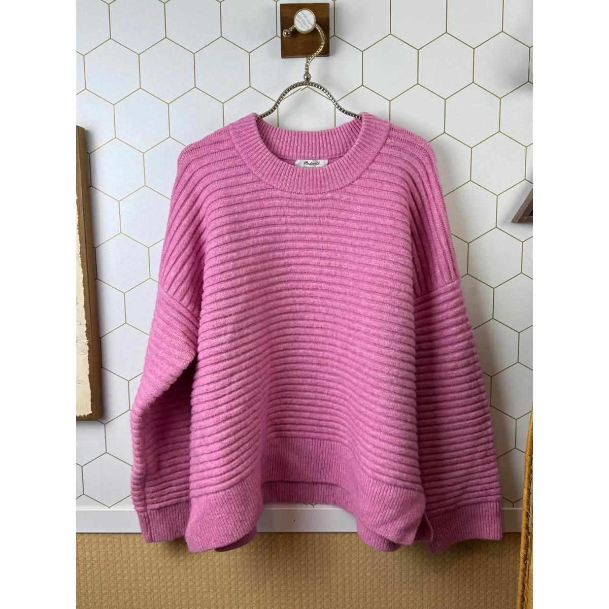 Madewell Bubblegum Pink Elsmere Wool Blend Pullover Sweater - Size - Large - Image 2