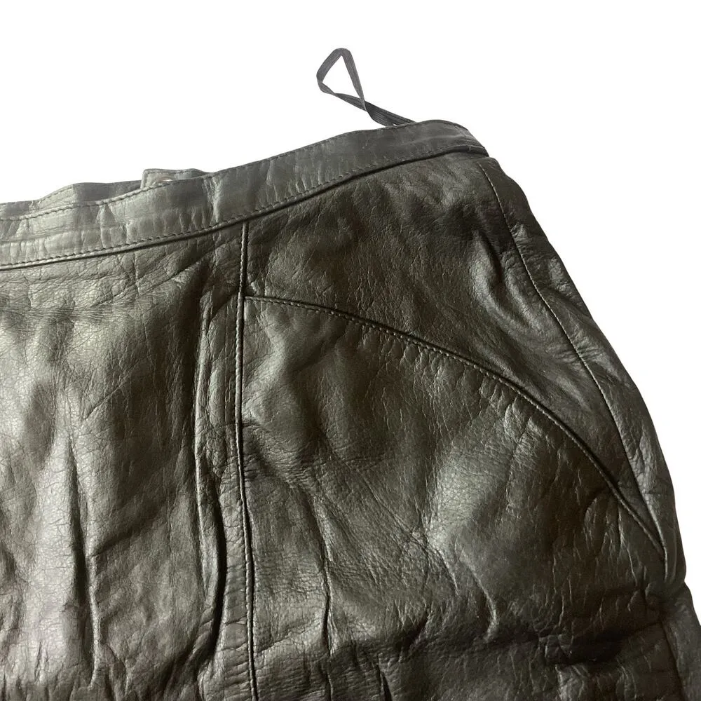 Vintage Winlit Leather Pencil Skirt Black Size 8 - Image 2