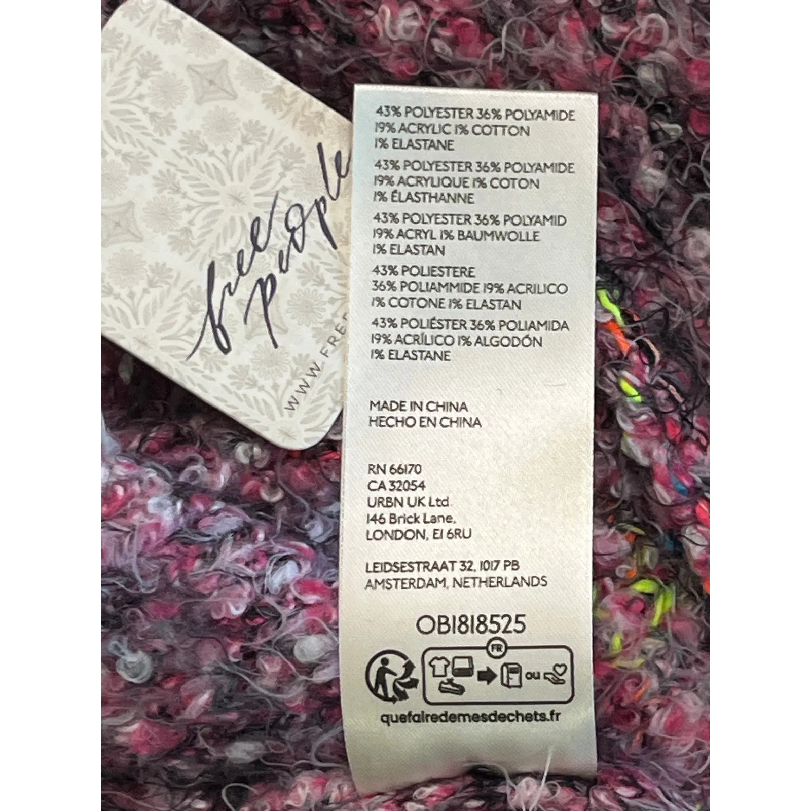 Free People Stellar Knit Pullover Sweater Pink Boucle Collared Button Small NWT - Image 5