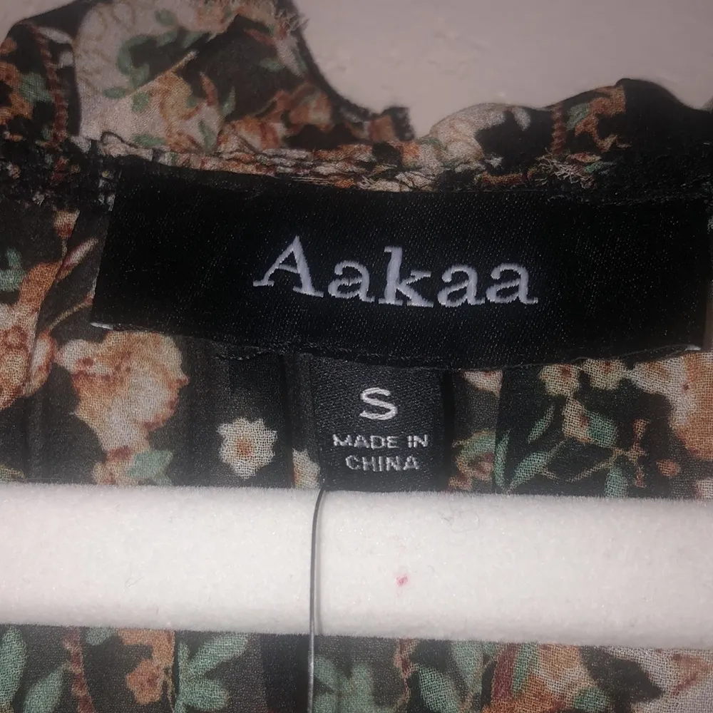 Aakaa Size S Floral Tassel Tie Neck Mini Babydoll Boho Dress - Image 9