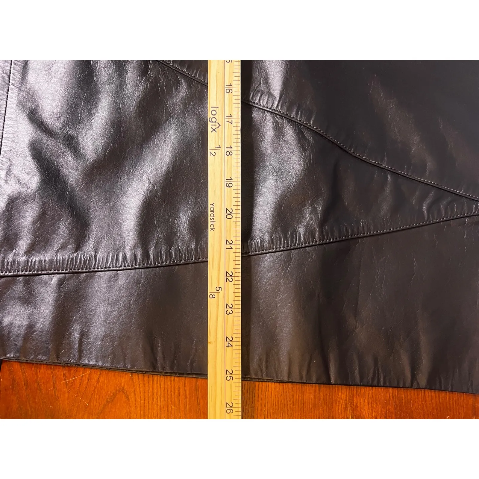 Vintage Laurice‎ Leather Pencil Skirt Panelled Midi Black Career Wear Size 9/10 - Image 8