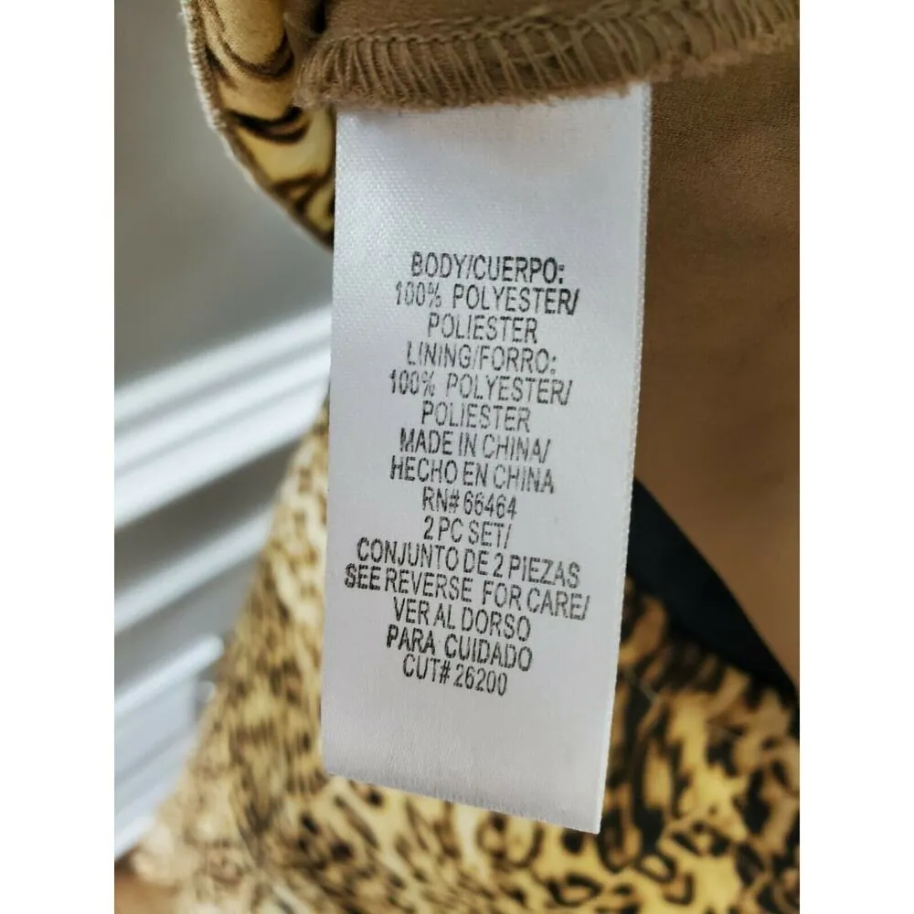 Studio 1 Women's Lepord Print Polyester Short Sleeve Top & Skirt 2 Piece Suit 8 - Image 8