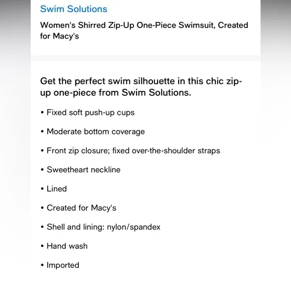 Swim Solutions nwt $98 Women's‎ Shirred Zip - Image 11