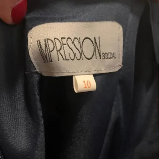 Impression Navy Chiffon Strapless Bridesmaid Dress - Image 4