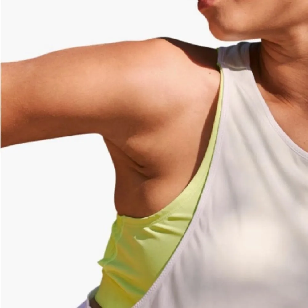 FP Movement Free People Rise & Run Sports Bra Tank White/Green Large (12/14) NWT White - Image 5