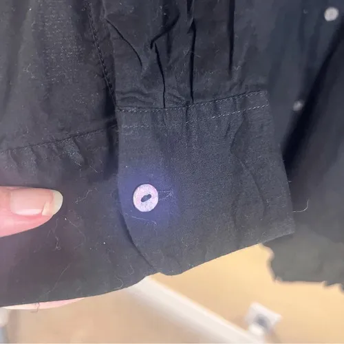 Soft Surroundings 1X Button Up Shirt Ruffled Bottom Roll Tab Black Size‎ 1X - Image 6