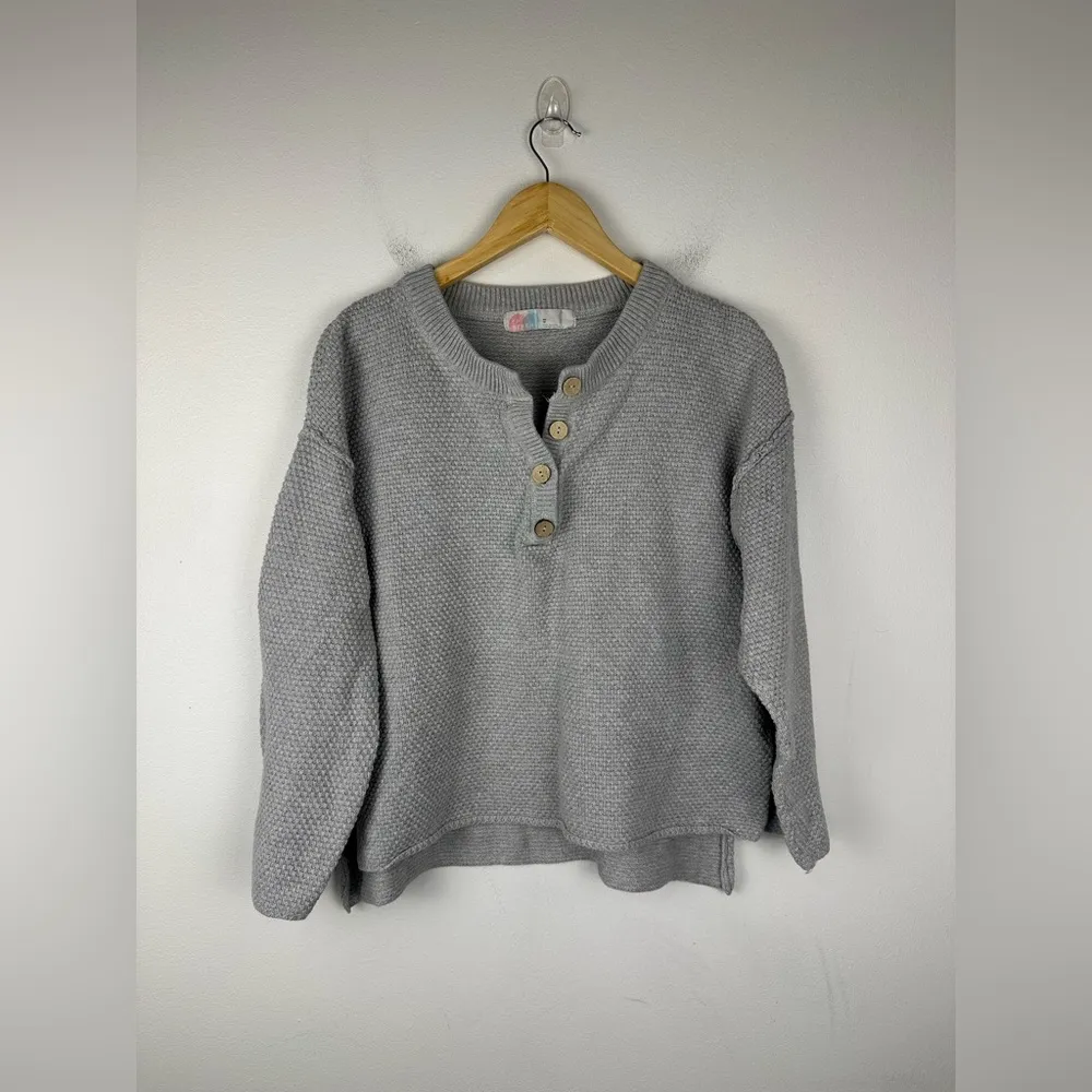 Free People Hailee Waffle Knit Oversized Boxy Sweater Women’s Sz XS - Image 2