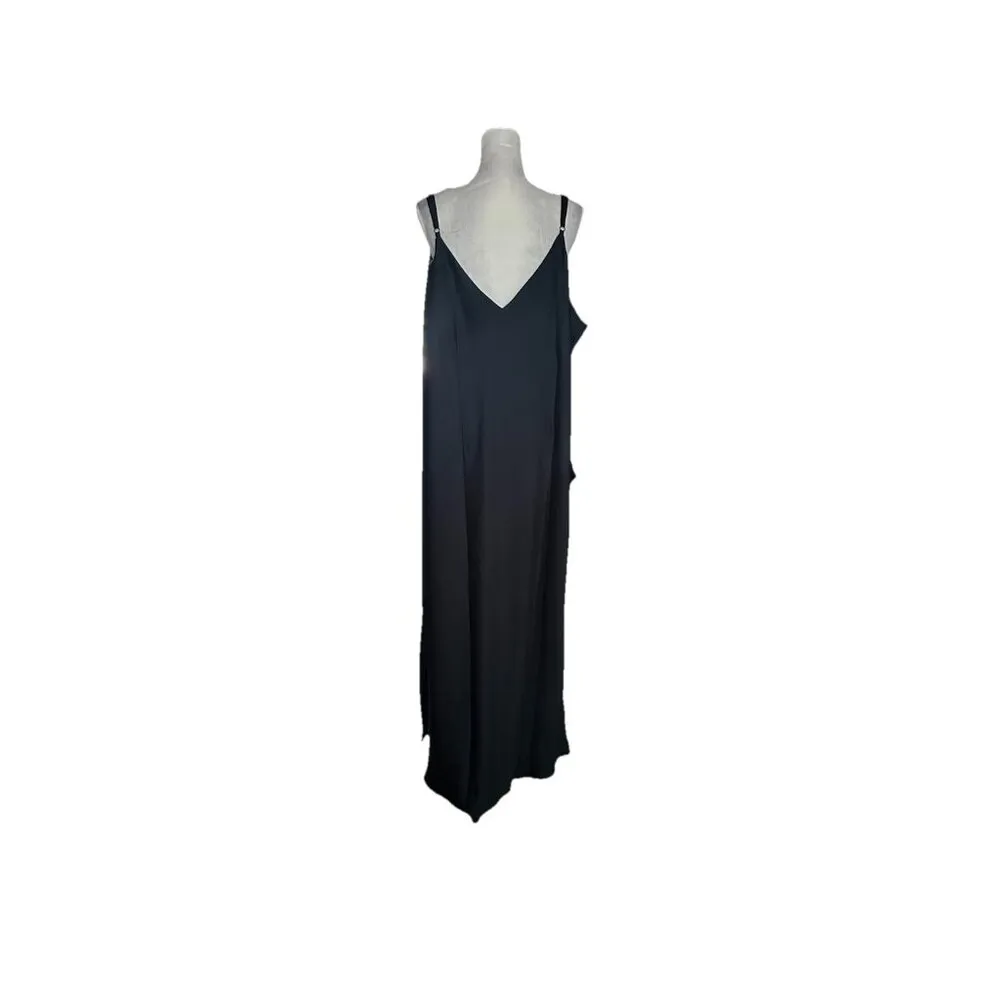Women’s A NEW DAY Black Slip Dress 3XL, Silky Satin  V-Neck Adjustable Strap - Image 9