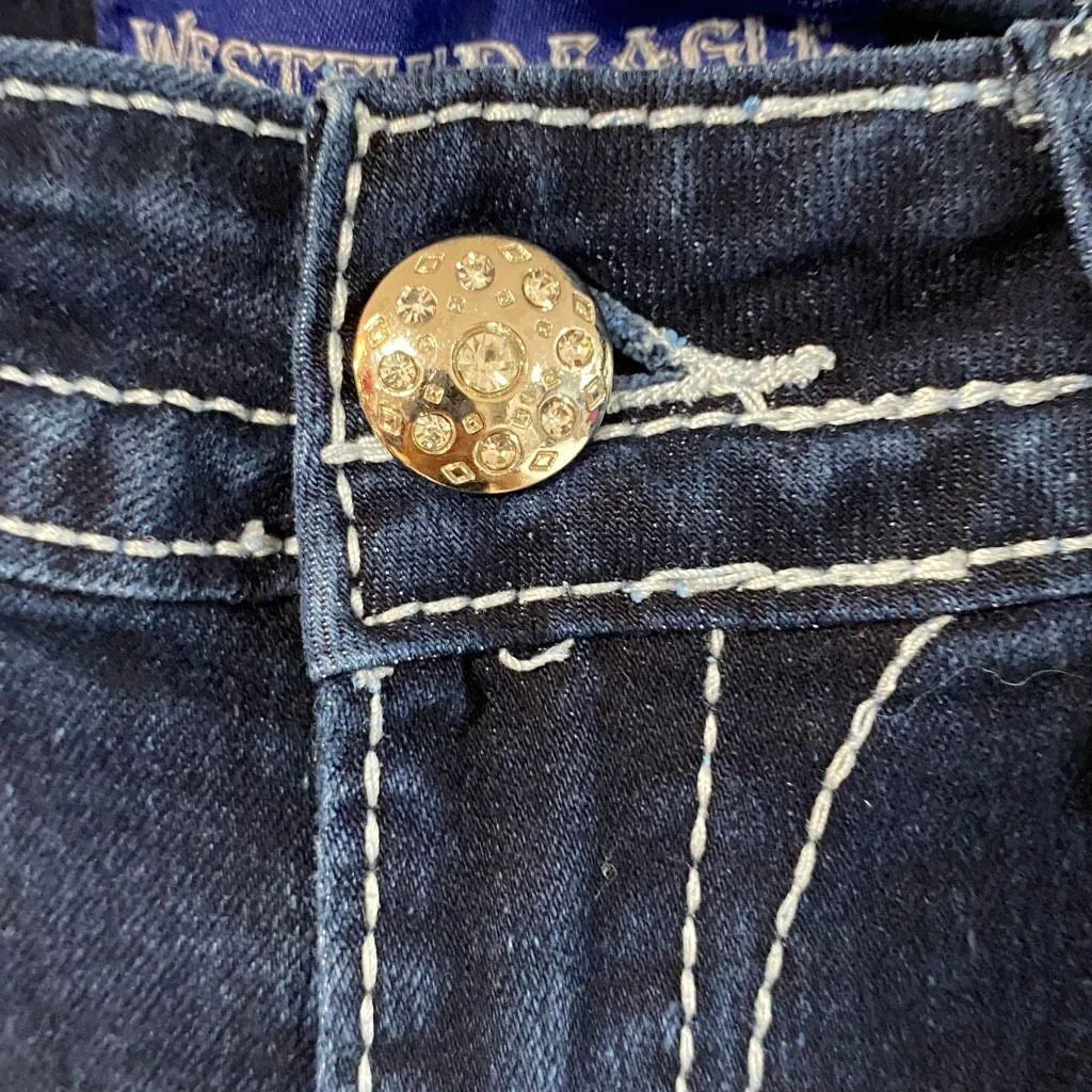Westfield Eagle Dark Wash Bootcut Jeans Size 5 – Contrast Stitching, Western Sty - Image 10