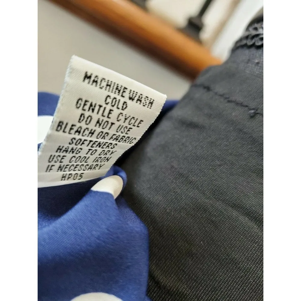 Vintage Chaus Women's Blue Polka Dot Collared 2 Piece Jacket & Skirt Suits 12 - Image 9