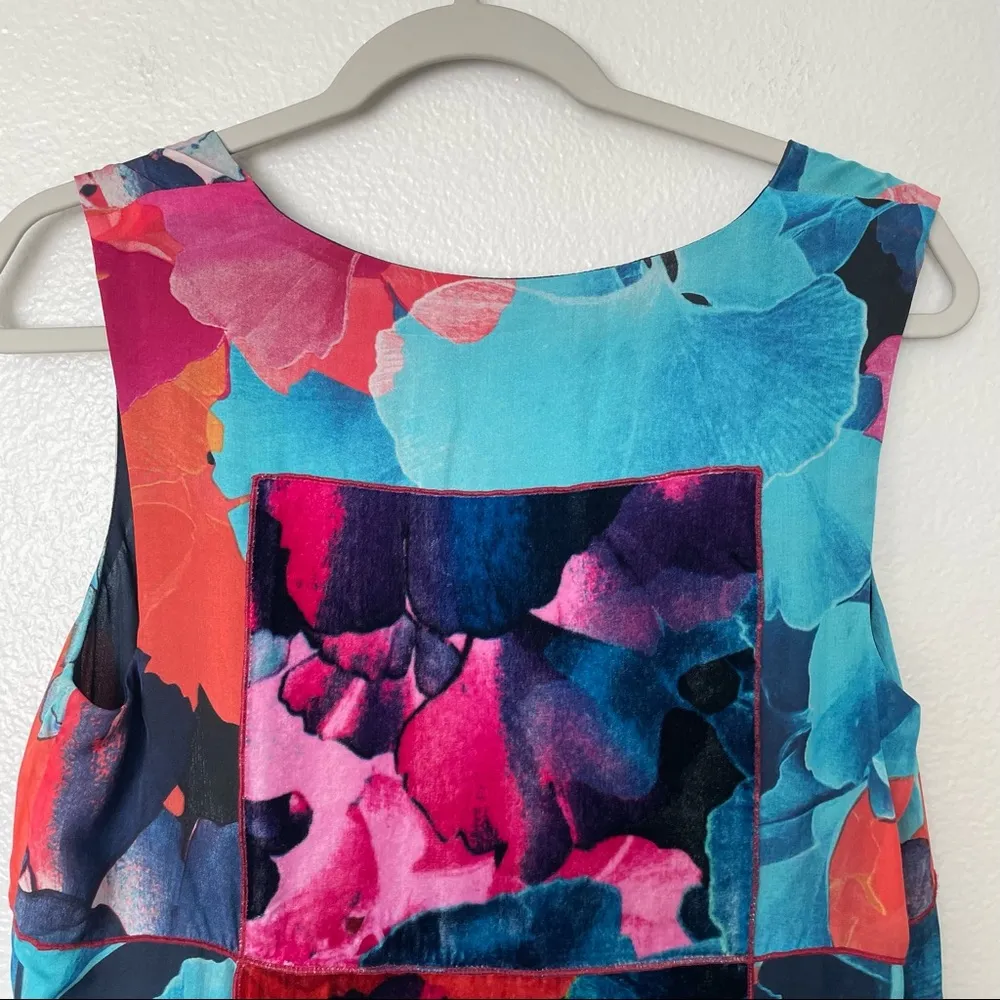 Anthropologie Leifsdottir Night Peony Silk Velvet Sleeveless Dress Size 8 - Image 8