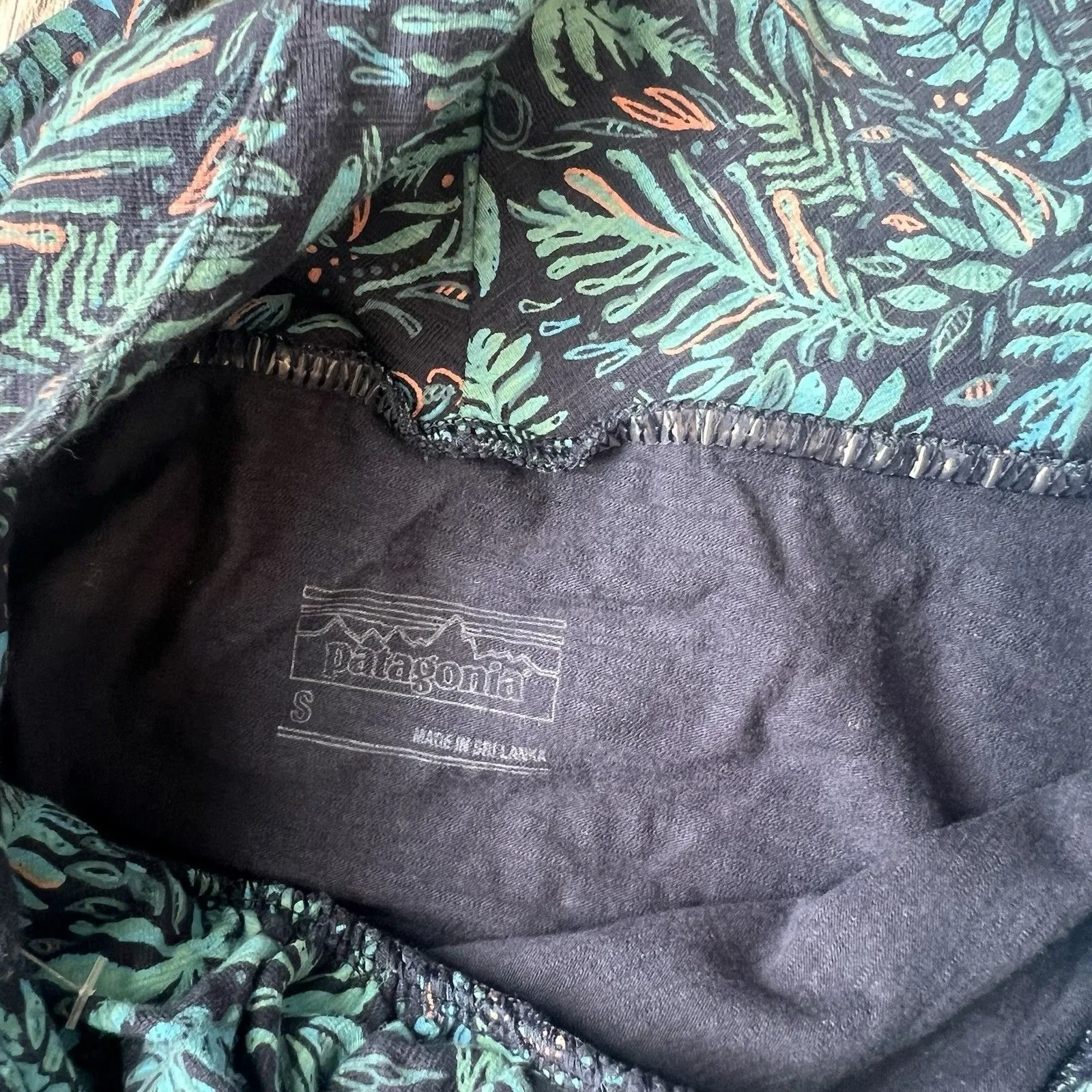 PATAGONIA Womens Nature Forest Amber Dawn Jersey Dress Cross Back Sz Small #14 - Image 5