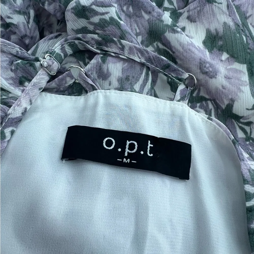 Anthropologie OPT floral ruffle midi dress sz M - Image 5