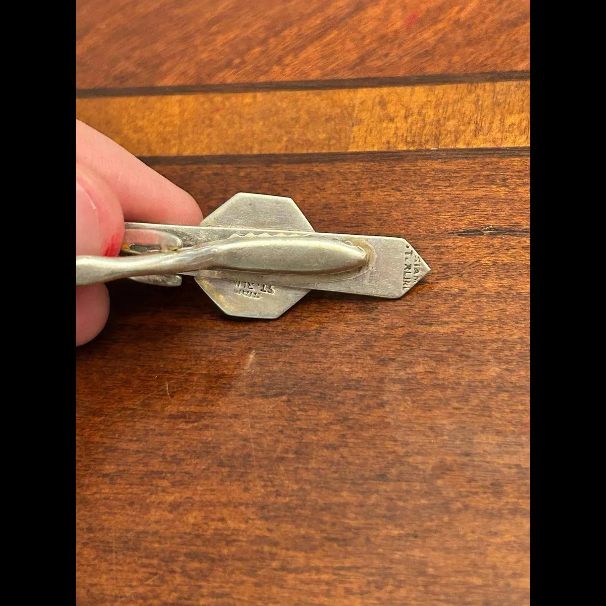 Neck Tie holder silver sterling silver 925 g20 6.25g tie bar clip - Image 5