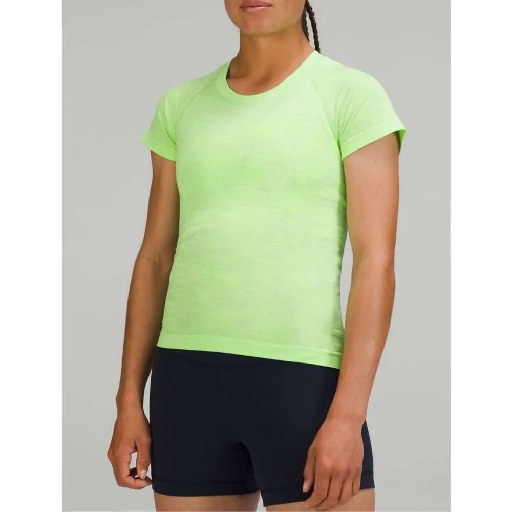 Lululemon W3FEHS Swiftly Tech SS Top 2.0 Race‎ Length Neon Green Activewear XS - Image 2