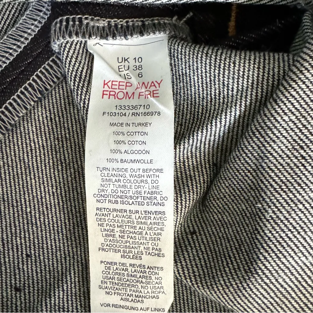 Topshop ASOS Pleated Denim Mini Skirt Raw Indigo Structured Size 4 Size‎ 6 NWT - Image 11