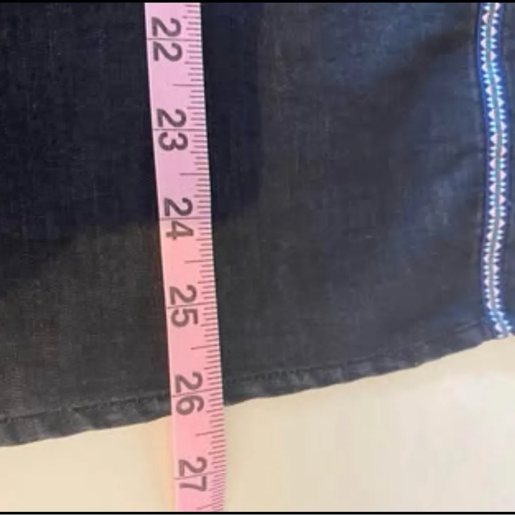 denim shirt with embroidered detail by “ August Silk” Women’s black lightweight - Image 6