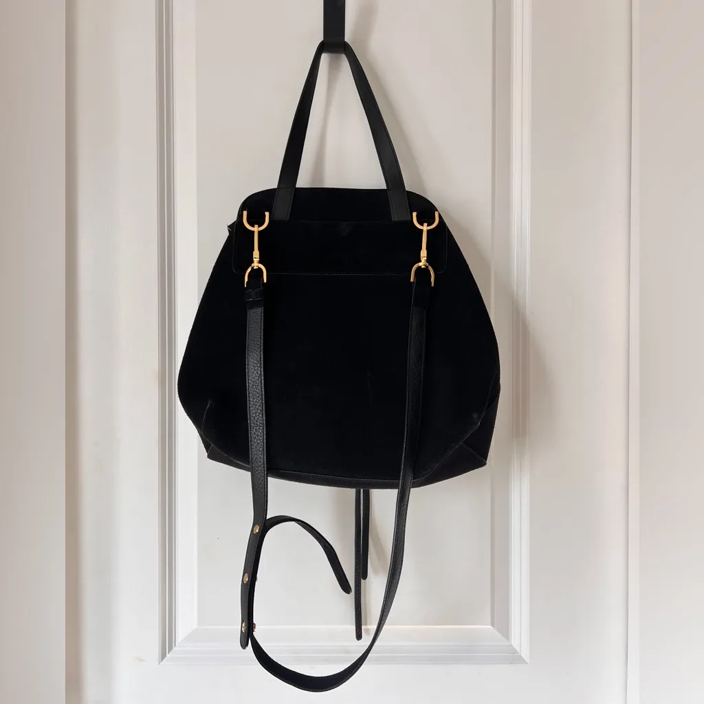 Mansur Gavriel Black Suede Ladybug Bag – Designer Mini Crossbody / Top Handle - Image 6