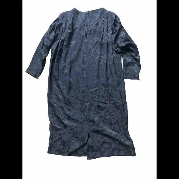 Vintage‎ Lord & Taylor Black Floral Dress 100% Silk Size 12 Made In Hong Kong - Image 6