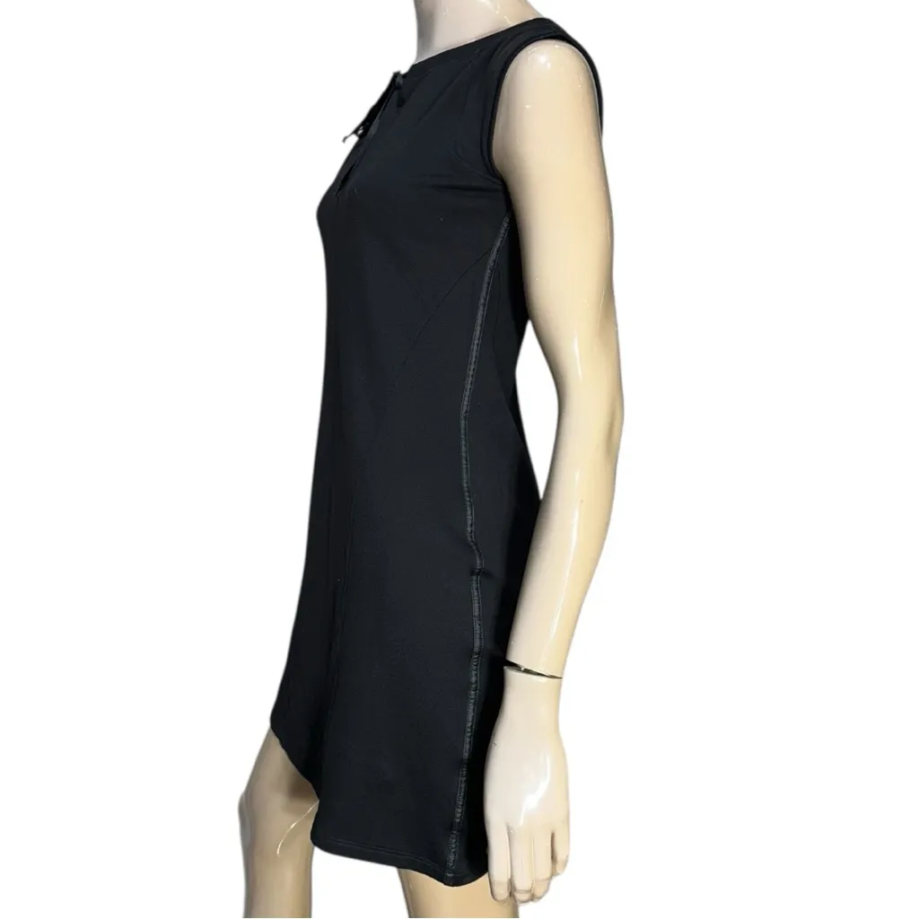 Max Mara Weekend Women’s Size S Black Tie Neck Sleeveless Sheath Fleece Dress - Image 4