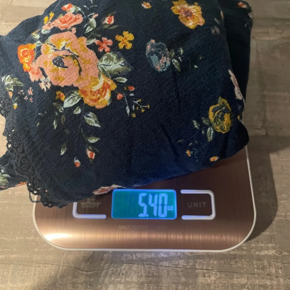 Rewind XS Navy Floral Peasant Blouse Off Shoulder Womens - Image 9