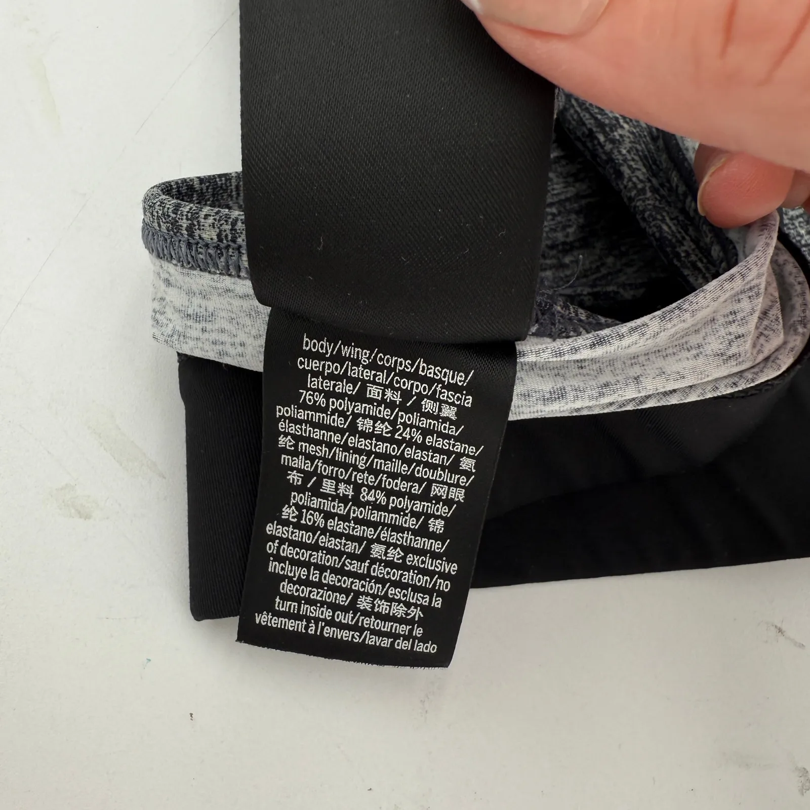 Victoria's Secret Pink Ultimate Unlined Grey Black Halter Sports Bra Size Medium - Image 5