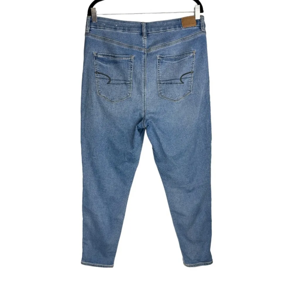 American Eagle Curvy Super High Rise Jeggings Sz 12 SHORT Light Medium Wash - Image 4