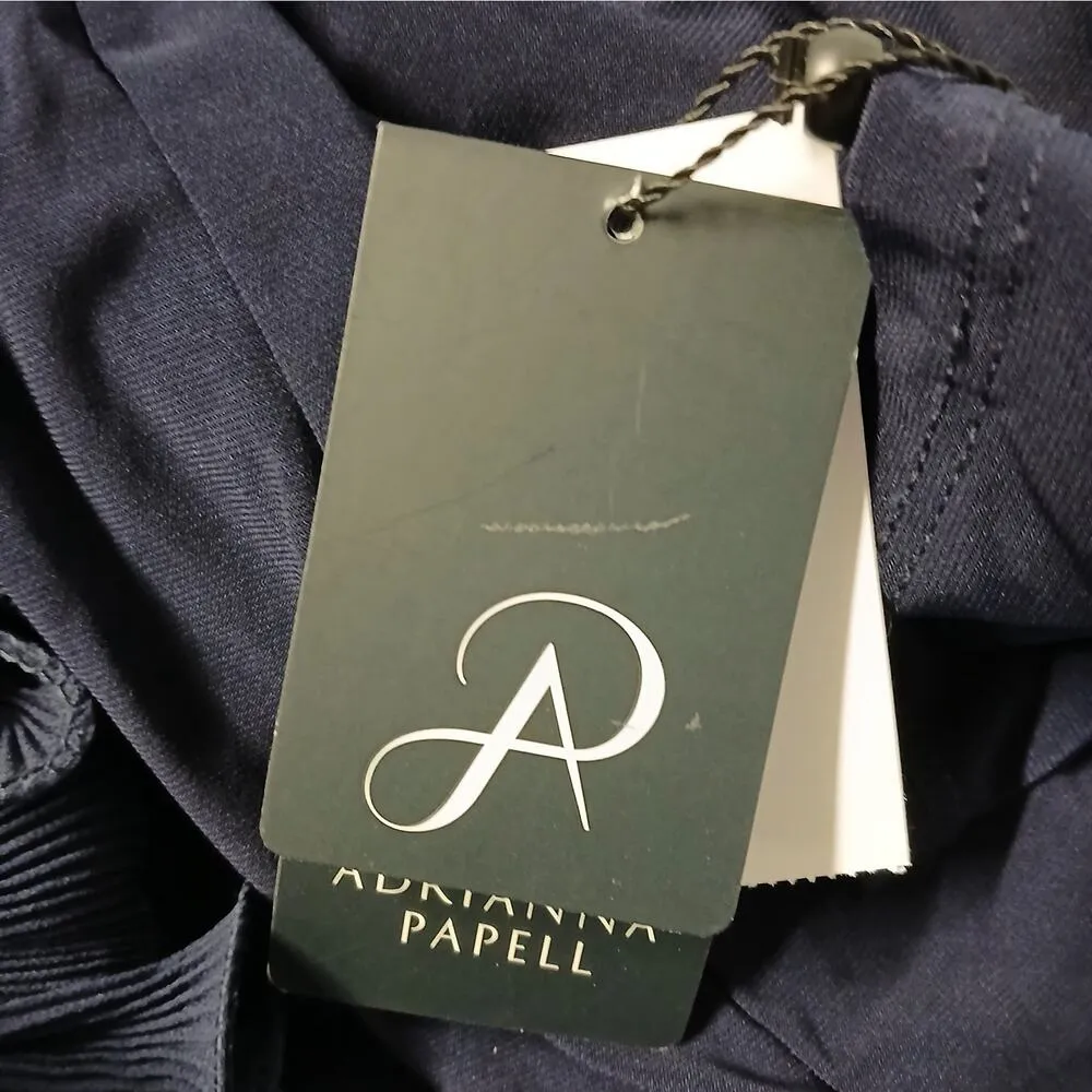 Adrianna Papell Jumpsuit Women's 6 Navy Blue Off Shoulder Formal Evening Pants - Image 9